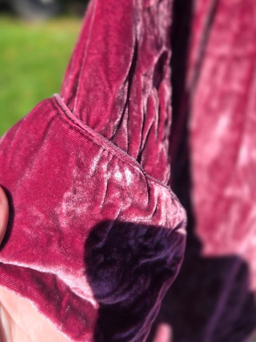 Soft Surroundings Silk Blend Velvet Mulberry Mauve Robe Sz. M - Picture 7 of 7